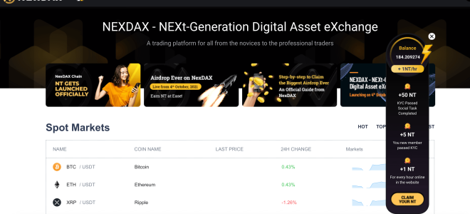 Обзор криптовалютной биржи NexDAX с собственным токеном NT