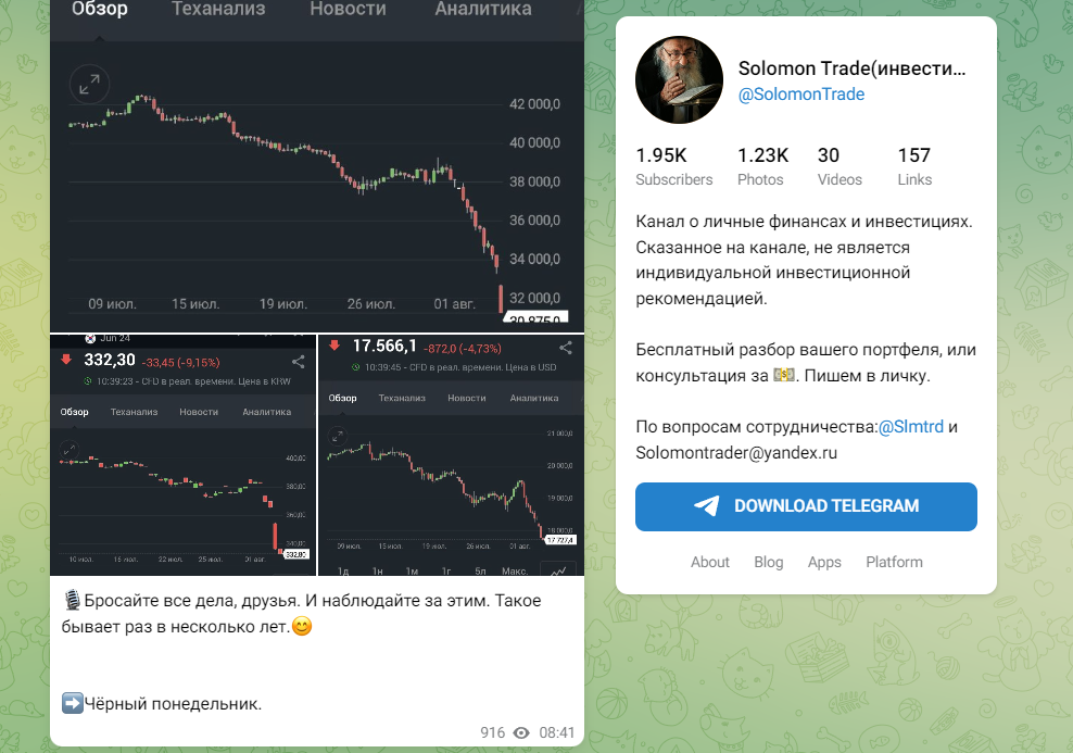 Соломон Трейд Телеграм