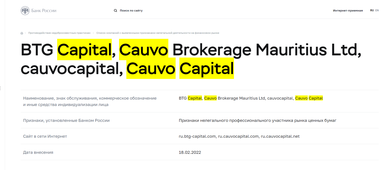 cauvo capital отзывы