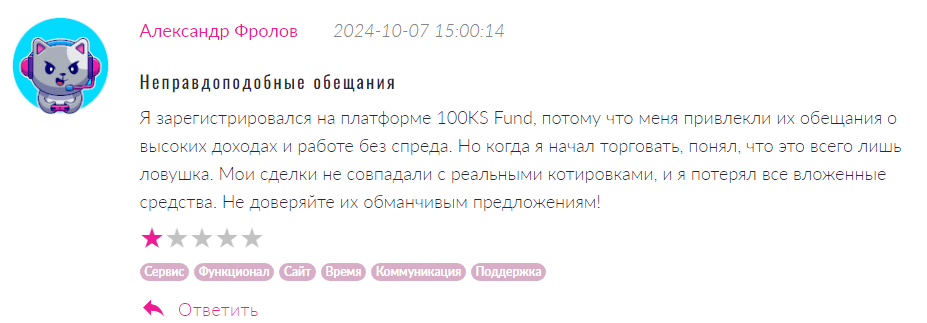 100ks fund отзывы