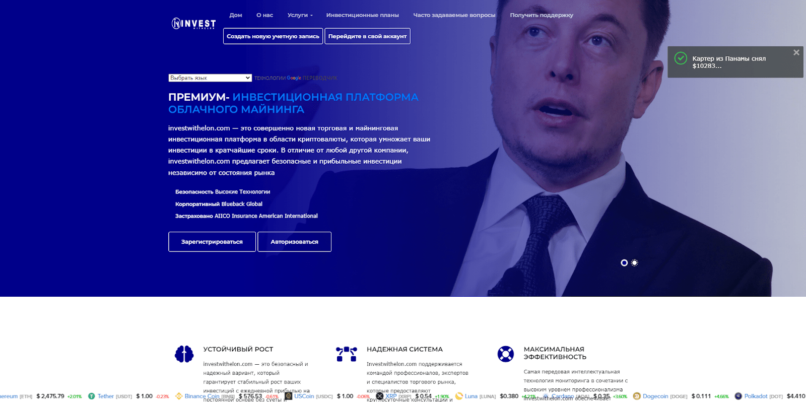 investwithelon com