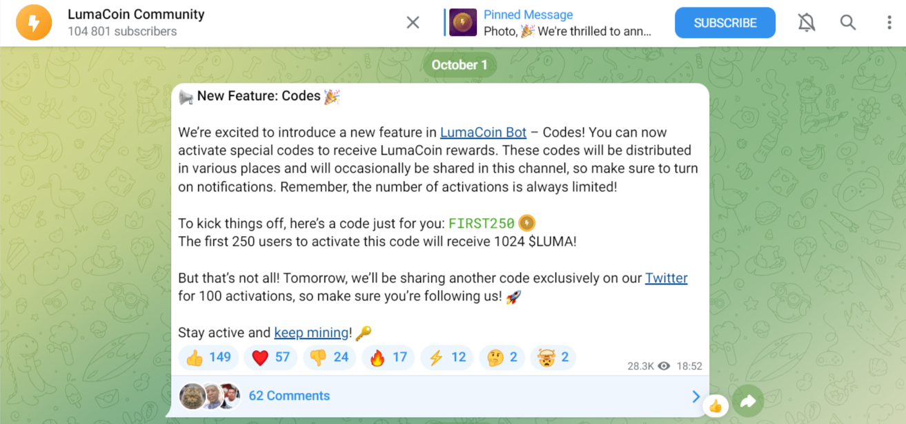 lumacoin бот