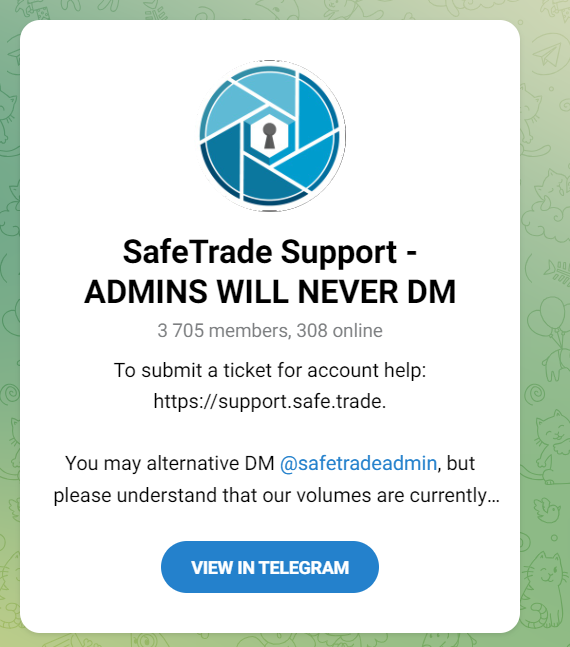 safe trade криптобиржа