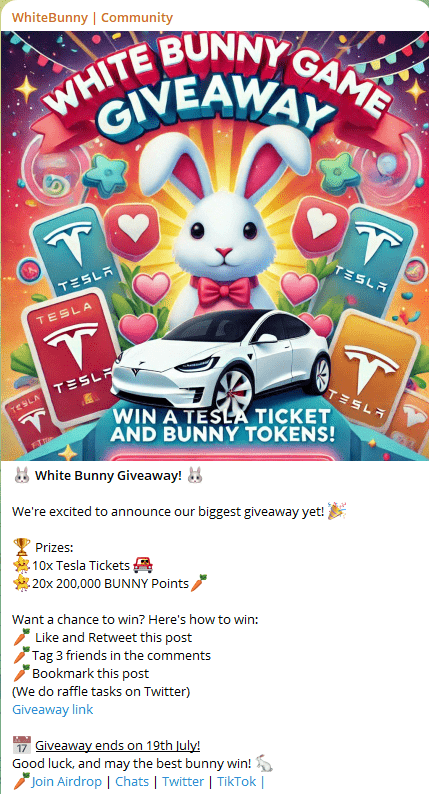 white bunny token