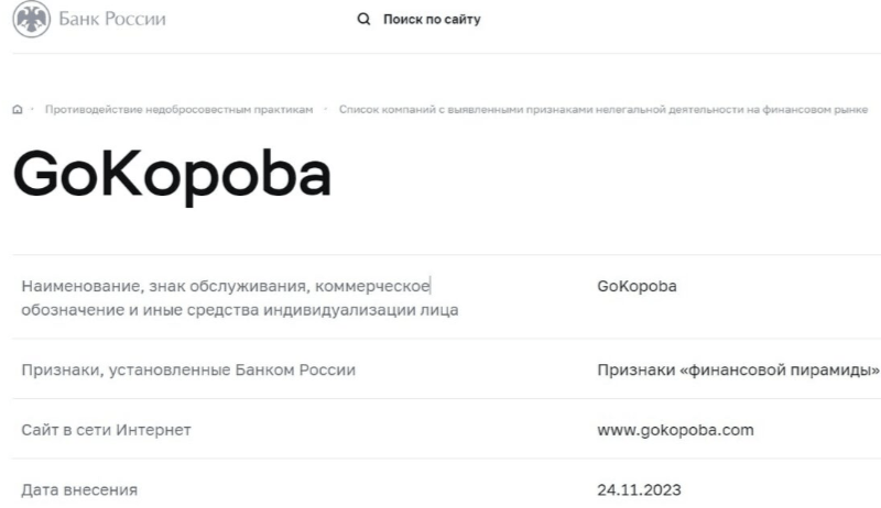 GoKopoba проверка