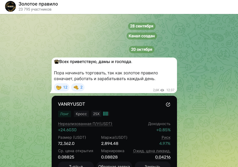 золотое правило телеграмм канал