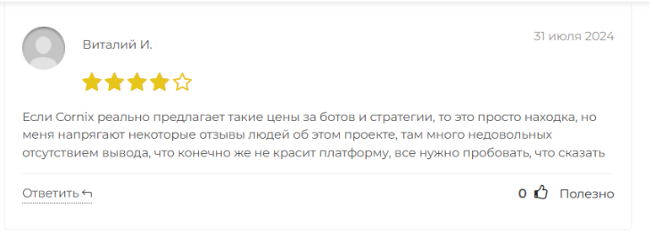 cornix занижает процент прибыли в чате